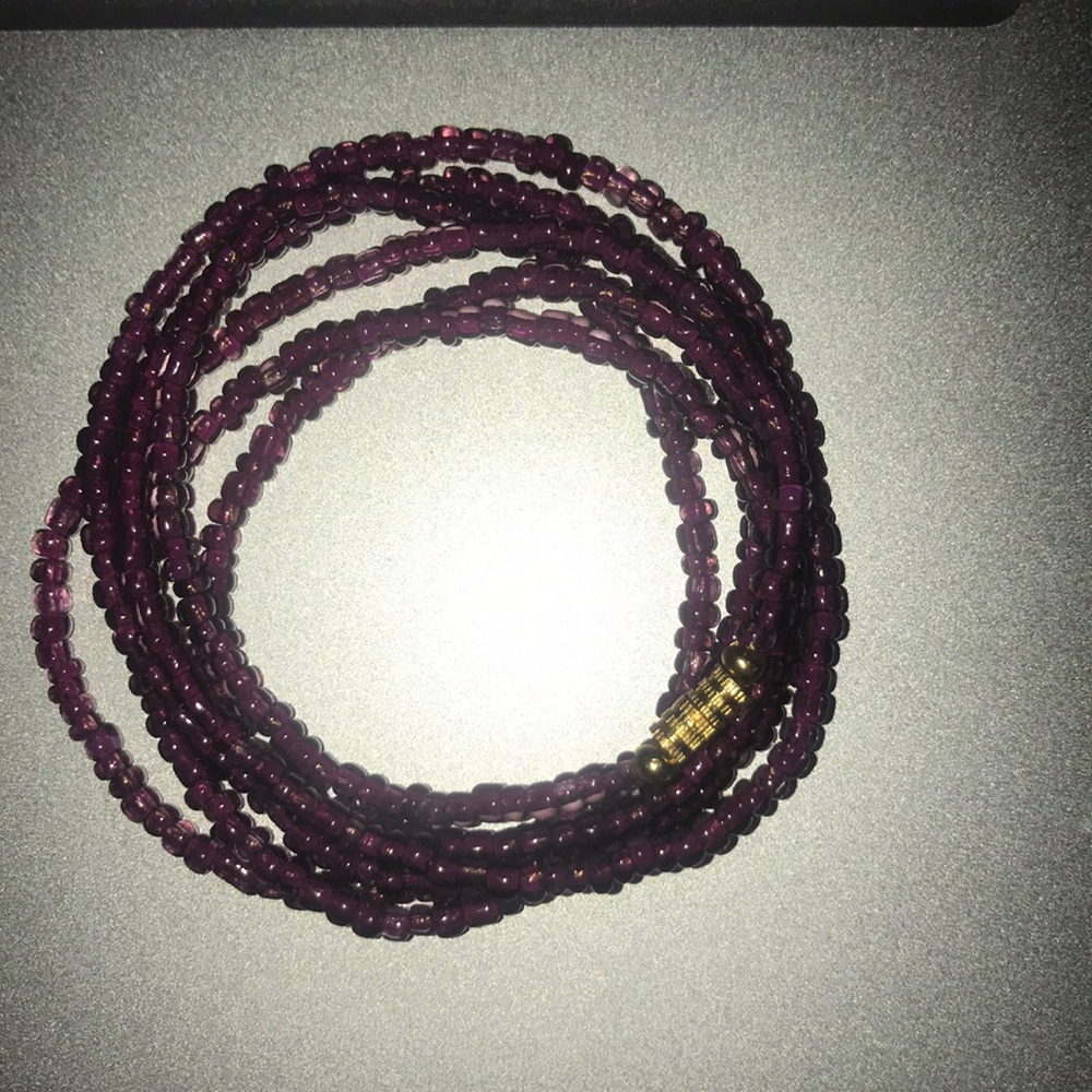 Maroon african waist beads chain length 37.5